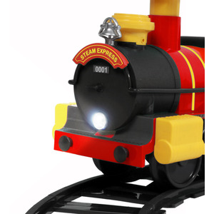 Steam Train 6 Volt with 4 x Straight and 4 x Curved Track Packs - Red by Rollplay