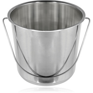 Heavy Duty Stainless Steel Bucket with Handle by SPARES2GO