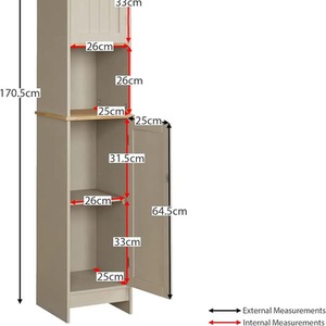 Bathroom Cabinet Storage Cupboard - Grey by Wyld And Coco