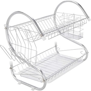 2 Tier Dish Drainer Rack - Silver by Spacesaver