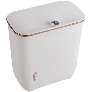 Hanging Kitchen Waste Bin with Lid - Pearl White / 9l by lifeideas