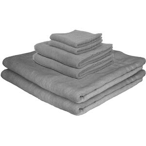 Cotton Towels Set - 160cm x 90cm - 6pc - Grey by Nicola Spring
