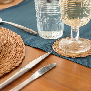 12pc Round Woven Placemats Coasters Set - Yellow by Argon Tableware