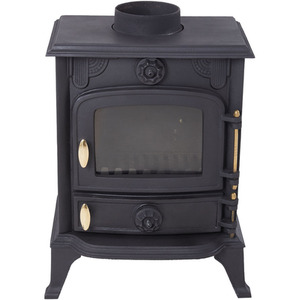 Freestanding Cast Iron Multi-Fuel Stove - Black / 65kg by Livingandhome