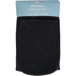 Essentials Double Oven Glove - Grey