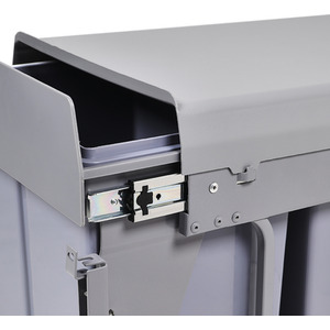 40L Kitchen Double Pull-Out Trash Can Under Cabinet - Grey by Livingandhome