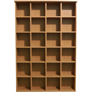 PIGEON HOLE - 480 CD 312 DVD Blu-ray Media Cubby Storage Shelves - Oak - Oak by Watsons