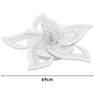 Flower-Shaped Low-Noise Ceiling Fan Light - White by Livingandhome