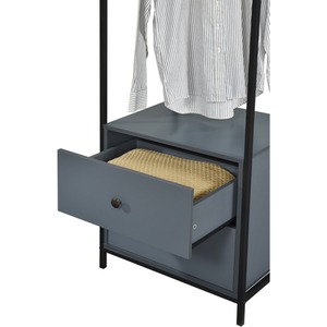 Alva Open Wardrobe 3 Piece Bedroom Set - Dark Grey by Swish Furniture