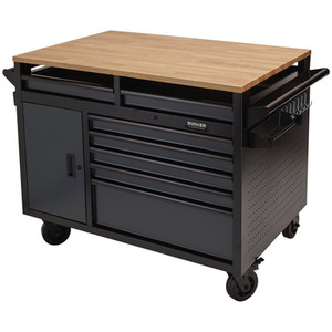 Draper Bunker Roller Workstation with Workbench - Grey / Workbench Roller Tool Cabinet 14 Drawer by Draper