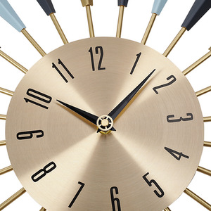 Sunflower Silent Round Wall Clock - Golden by Livingandhome