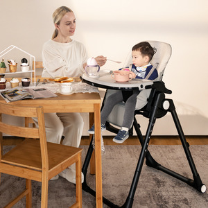 4-in-1 Baby High Chair Foldable Feeding Chair - Grey by Costway