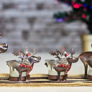 Reindeer Candle Tealight Holder - Brown by Marco Paul