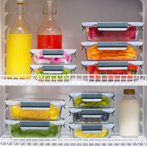 10 Piece Meal Prep Glass Containers with Lids - Clear by VonShef