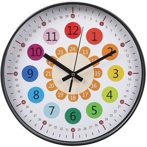 Kids Learning Silent Time Teaching Wall Clock - Colourful by Livingandhome