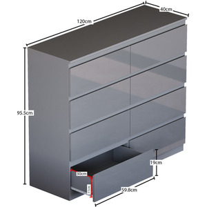 Vida Designs Glinton 4 Piece FSC Bedroom Set - Grey by Vida Designs