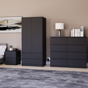 Denver Bedroom Set (2 Drawer Bedside, 8 Drawer Chest, 2 Door 2 Drawer Wardrobe) by Vida Designs