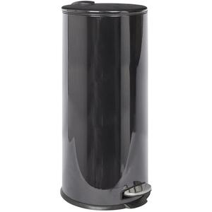 Round Stainless Steel Kitchen Pedal Bin - 30L - Black by Harbour Housewares