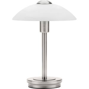 Alabaster Shade Touch Table Lamp - Satin Nickel by Litecraft