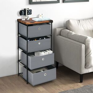 Chest of Drawers Storage Tower - Grey by Costway
