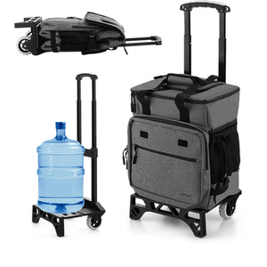 Costway 50-Can Large Rolling Cooler Leak-proof Insulated Soft Cooler - Grey by Costway