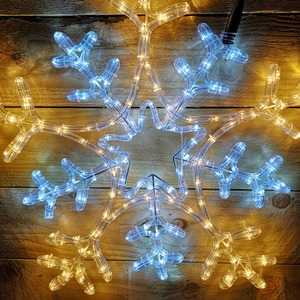 Flashing Multi Function Snowflake Rope Light in Cool and Warm - White by Samuel Alexander
