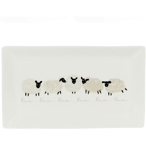 Highland Flock Large Rectangular Platter - White