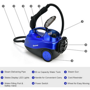 Multipurpose Steam Cleaner with 20 Accessories by Costway