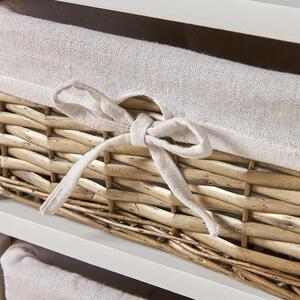 Home Source Lichfield 3 Willow Basket Drawer Chest Storage Unit - White by Home Source