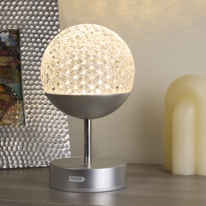 Rechargeable Silver Crystal Table Lamp - Silver by Lighting Collection
