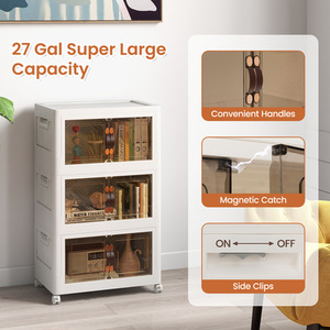 3-Tier Folding Shoe Storage Cabinet - White by Costway