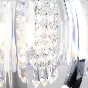 Ceiling Shade In Chrome Finish With Clear Acrylic Droplets - Silver by ValueLights