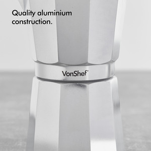 Aluminium Stovetop Espresso Maker - Silver / 600ml by VonShef