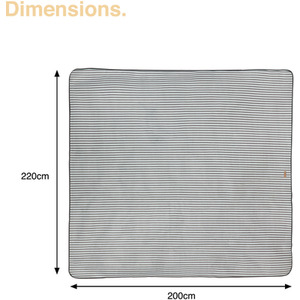 Picnic Blanket with Faux Leather Carry Handle - Grey / 220cm by VonShef
