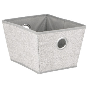 Grey Foldable Fabric Storage Basket - 19cm