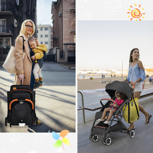 One-Hand Folding Compact Stroller - Black by Costway
