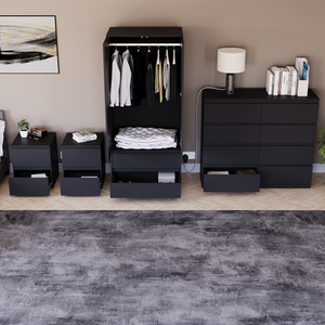 Denver Bedroom Set (2 Drawer Bedside(x2), 8 Drawer Chest, 2 Door Wardrobe) by Vida Designs