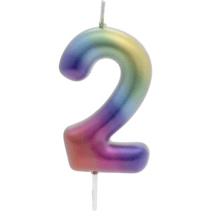 Metallic Rainbow Numbered Candle 0-9 Set by My Party