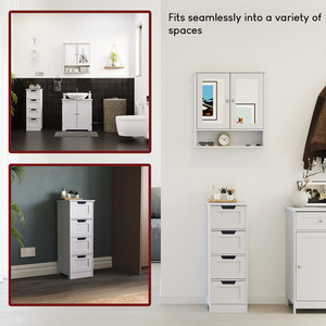 Priano 4 Drawer Freestanding Unit - White by Vida Designs