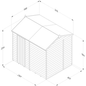 4LIFE Reverse Apex Shed 8x6 - Without Base / 0 / 1 / No Installation by Forest Garden