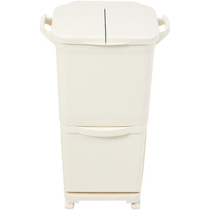 Lifeideas Kitchen Waste Sorting Bin with Wheels - Cream White / 38l / 12in by lifeideas