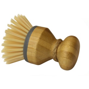 Round Bamboo Short Dish Pot Brush - Orange by JVL