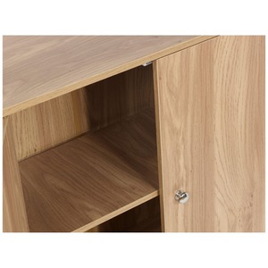 2 Tier Wooden Storage Cupboard - Oak by URBNLIVING