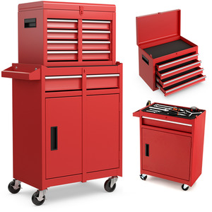 2-in-1 Rolling Tool Cabinet - Red by Costway