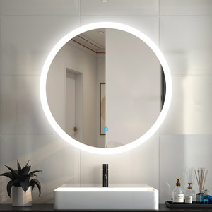Illuminated LED Round Bathroom Mirror - White by AicaBathroom