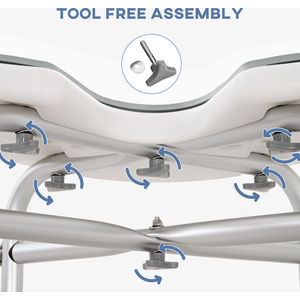 HOMCOM Adjustable Shower Stool with Grab Rail Padded Seat by HOMCOM