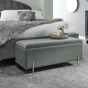 Mystica Ottoman Storage Bench - Grey