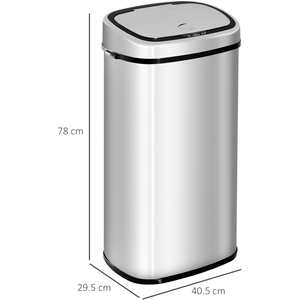 HOMCOM Sensor Bin 68L Automatic Kitchen Waste - Silver by HOMCOM