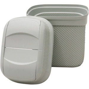 Droplette Design Plastic Lidded Bin - Grey / 0.75kg by JVL