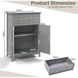 Floor Storage Cabinet with Drawer by Costway